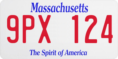 MA license plate 9PX124