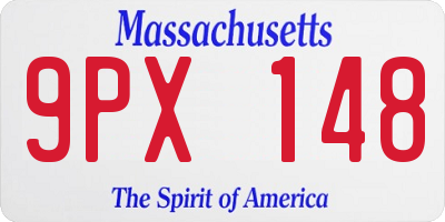 MA license plate 9PX148