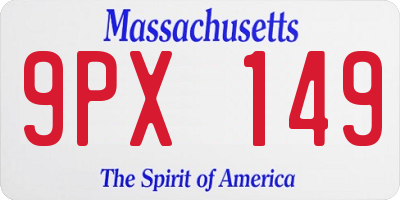 MA license plate 9PX149