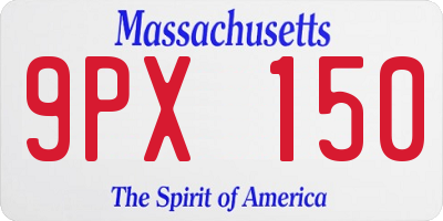 MA license plate 9PX150