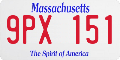 MA license plate 9PX151