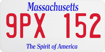 MA license plate 9PX152