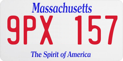 MA license plate 9PX157
