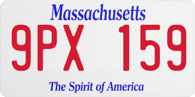 MA license plate 9PX159