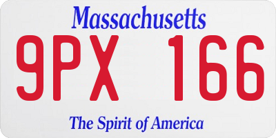 MA license plate 9PX166
