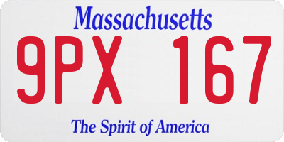 MA license plate 9PX167