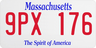 MA license plate 9PX176