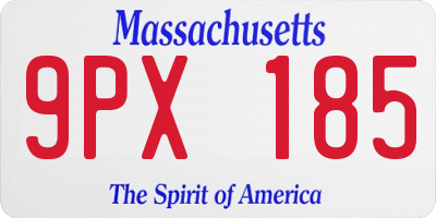 MA license plate 9PX185