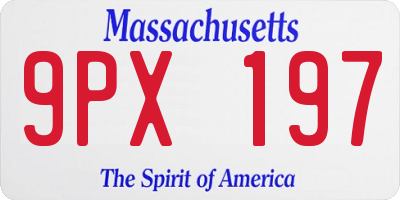 MA license plate 9PX197
