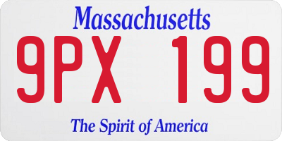 MA license plate 9PX199