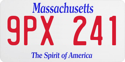 MA license plate 9PX241