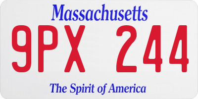 MA license plate 9PX244