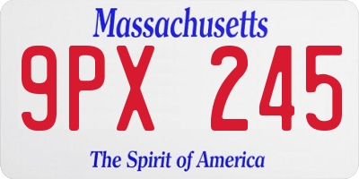 MA license plate 9PX245