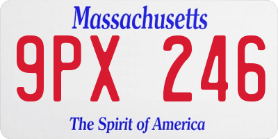 MA license plate 9PX246