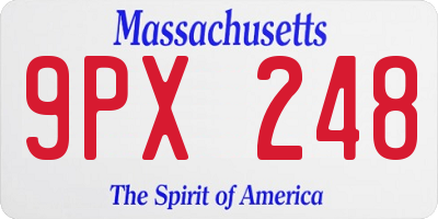 MA license plate 9PX248