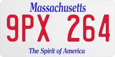 MA license plate 9PX264