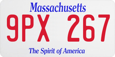 MA license plate 9PX267