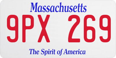 MA license plate 9PX269