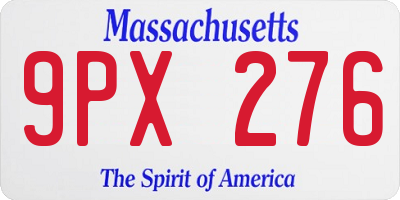 MA license plate 9PX276
