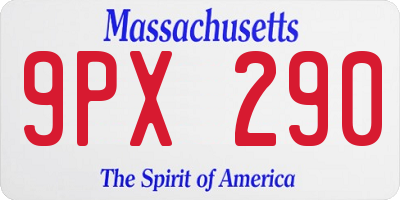 MA license plate 9PX290