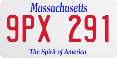 MA license plate 9PX291
