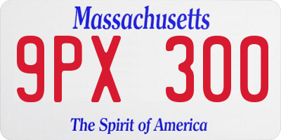 MA license plate 9PX300