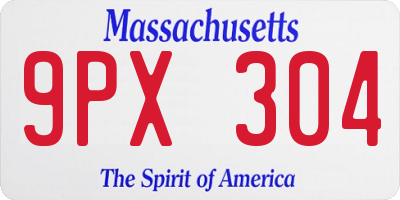 MA license plate 9PX304