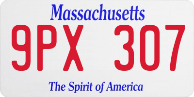 MA license plate 9PX307