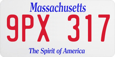 MA license plate 9PX317