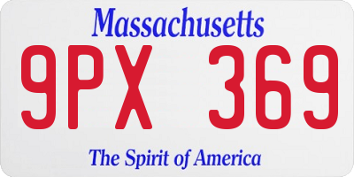 MA license plate 9PX369