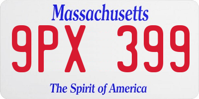 MA license plate 9PX399