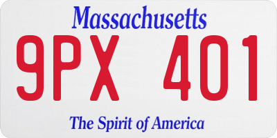 MA license plate 9PX401