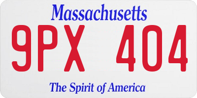 MA license plate 9PX404