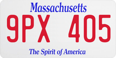 MA license plate 9PX405
