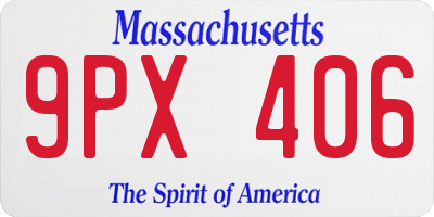 MA license plate 9PX406