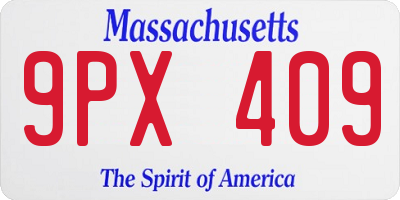 MA license plate 9PX409