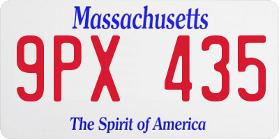MA license plate 9PX435