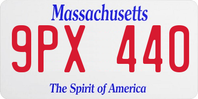 MA license plate 9PX440