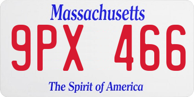 MA license plate 9PX466