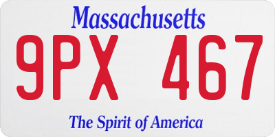 MA license plate 9PX467