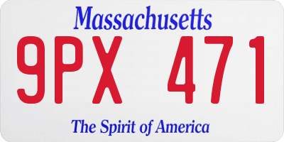 MA license plate 9PX471