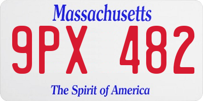 MA license plate 9PX482