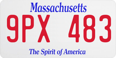 MA license plate 9PX483