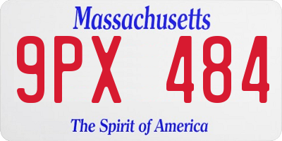 MA license plate 9PX484