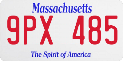 MA license plate 9PX485