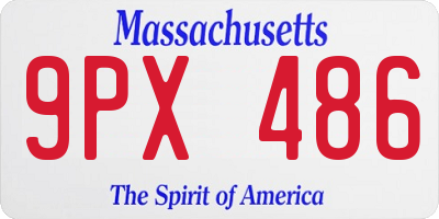 MA license plate 9PX486