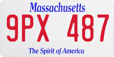MA license plate 9PX487