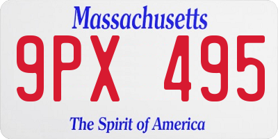 MA license plate 9PX495