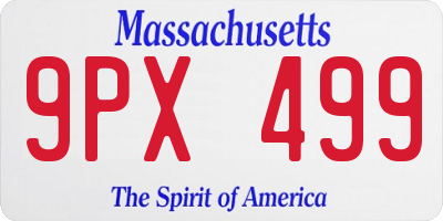 MA license plate 9PX499