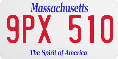 MA license plate 9PX510